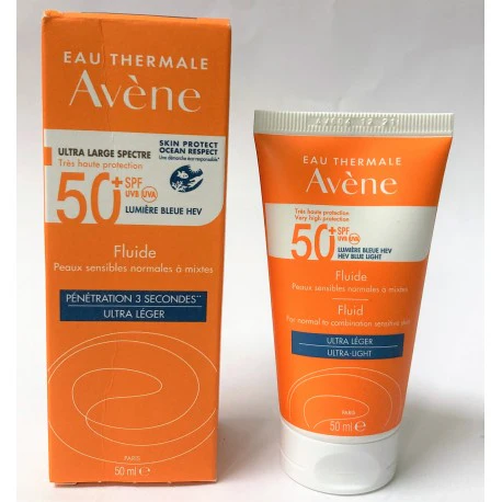 Avene fluide. Peaux sensibles normales a mixtes 50 spf